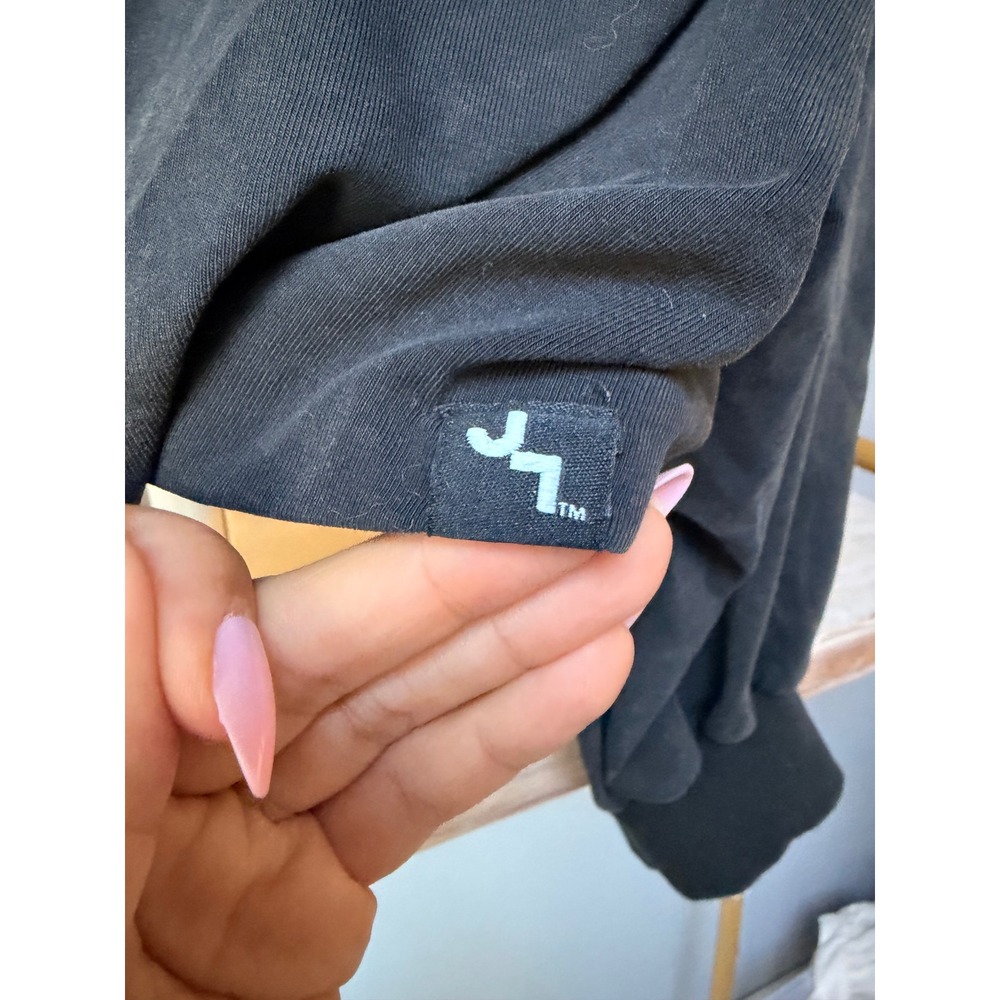 JoyLab Charcoal Grey Cropped Balloon Sleeve Sweatshirt Pullover Size L - Picture 4 of 6